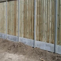 Schutting hout en beton combi