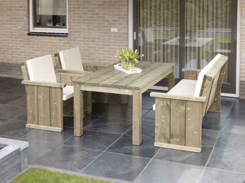 Tuinmeubelen hout hardhout staal hout combinatie NIEUW