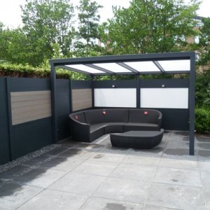 Aluminium combinatie schutting en overkapping 2023 - 