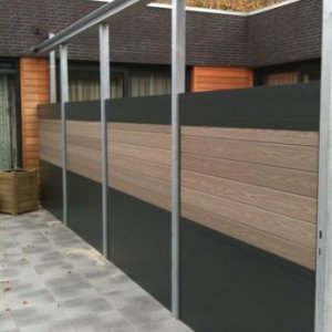 Aluminium schutting combinatie vol kern composiet diverse kleuren composiet - 