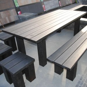 kunststof Parkbanken Picknick Tafels Rond vierkant standaard tuinmeubelen  - 