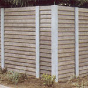 Betonnen Schutting in Hout Motief Beton  - 