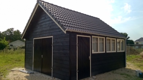 Garage beton hout combinatie systeembouw - 